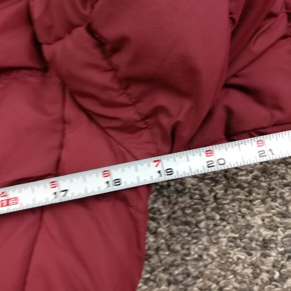 Uniqlo Coat Jacket Down Puffer Quilted Full Zip Burgundy Red Womens Small *Flaw - Picture 8 of 12